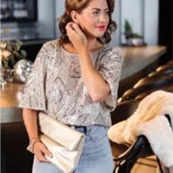 Gold Foldover Clutch | FAWN DESIGN for The Jilly Box | NWT - Picture 1 of 4